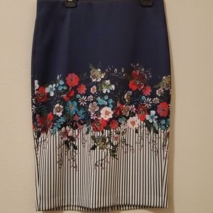 Stripe and Floral Skirt
